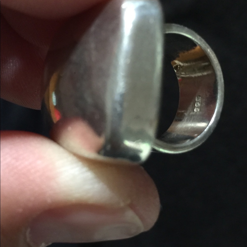 Unique Rounded Rectangle Sterling Silver Ring - image 1